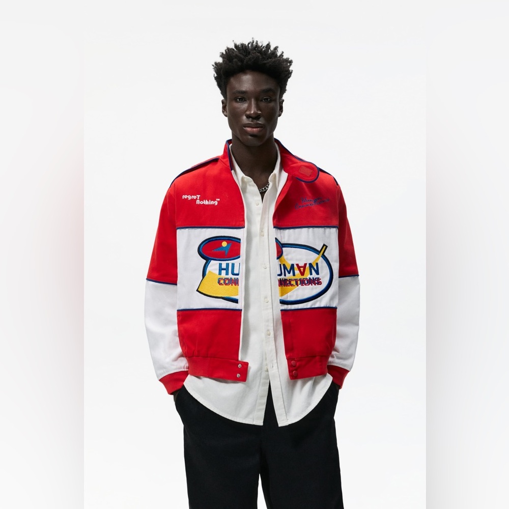 NWOT ZARA embroidered bomber jacket.